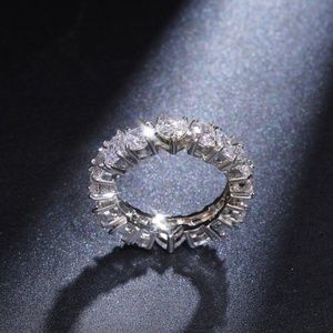 Silver Eternity Band with Zircon Stones